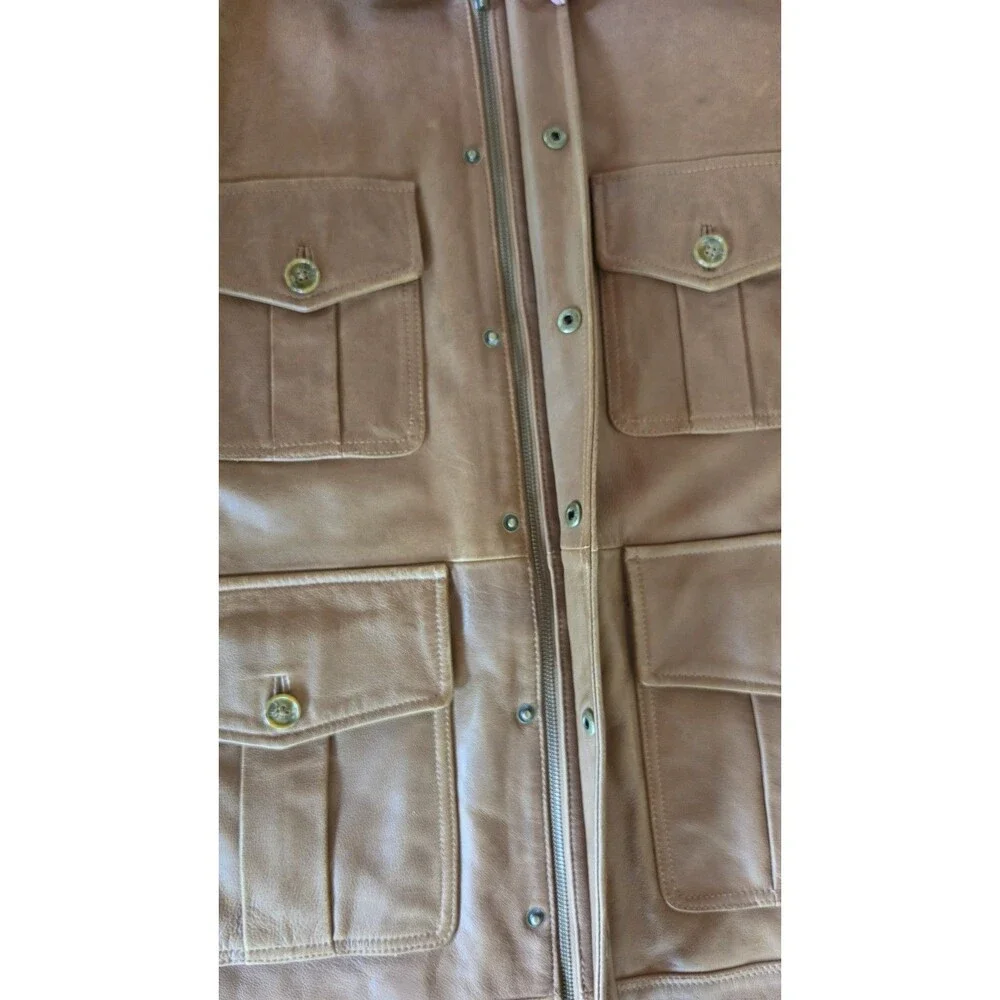 Territory Ahead Men's Brown Leather Jacket Size Medium - Picture 10 of 13